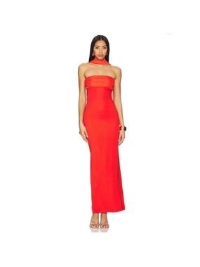 Superdown Tierra Maxi Tube Top Style Orange Dress Size Small